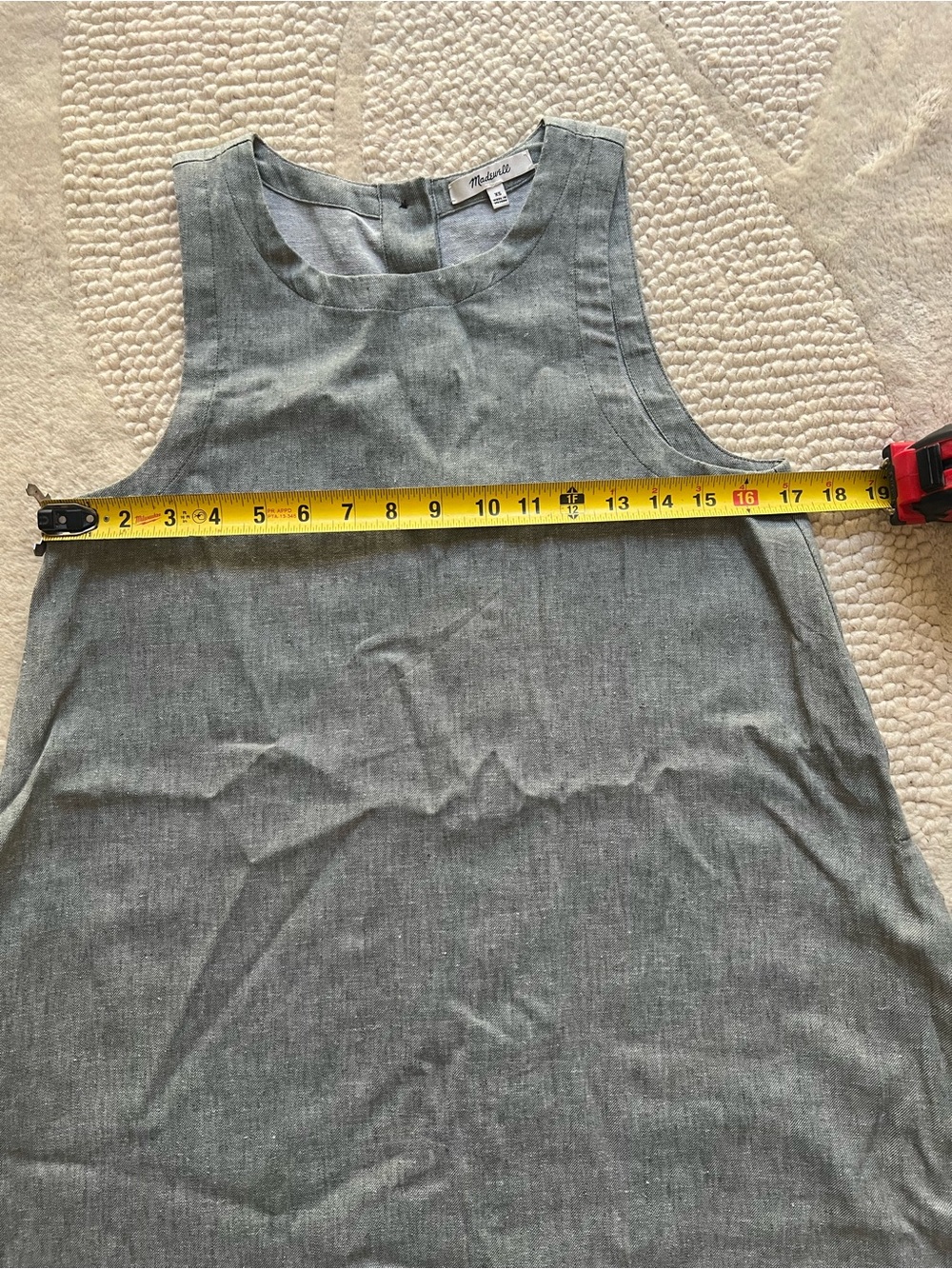 Madewell Gray Sleeveless Mini A-Line Dress - Picture 8 of 8